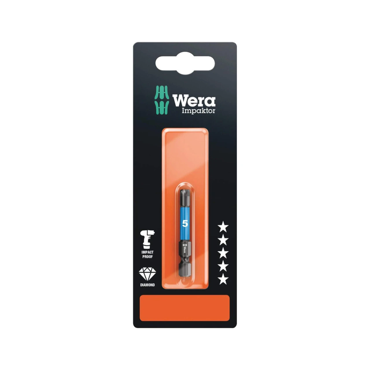 Wera 840/4 Impaktor Bit Hex-plus 6mm X 50mm Carded 1 Wera 840/4 Impaktor Bit Hex-plus 6mm X 50mm Carded