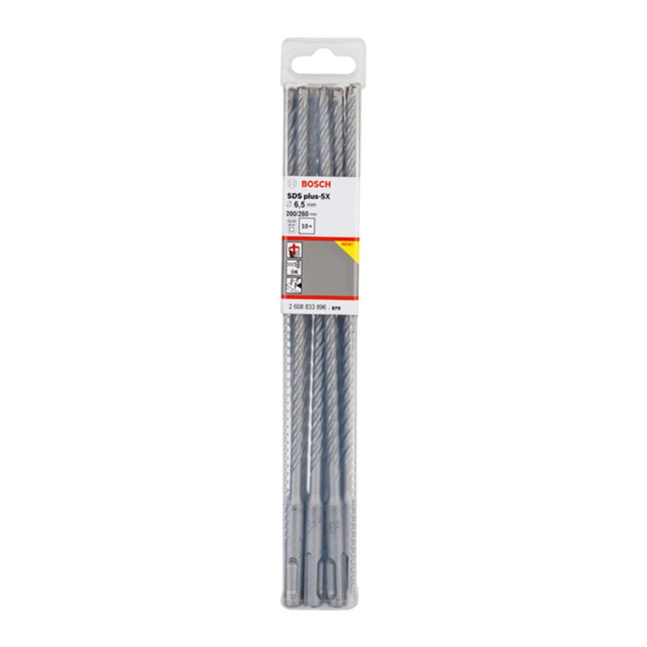 Bosch SDS+ 5X Hammer Masonry Drill Bit 6.5x200x260mm 10pc Pack 1 Bosch SDS+ 5X Hammer Masonry Drill Bit 6.5x200x260mm 10pc Pack