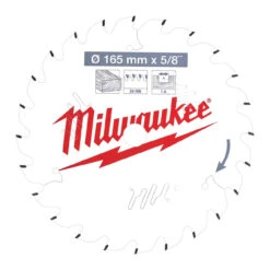 Milwaukee Circular Saw Blade 165 X 15.87 X 1.6mm 24 Teeth