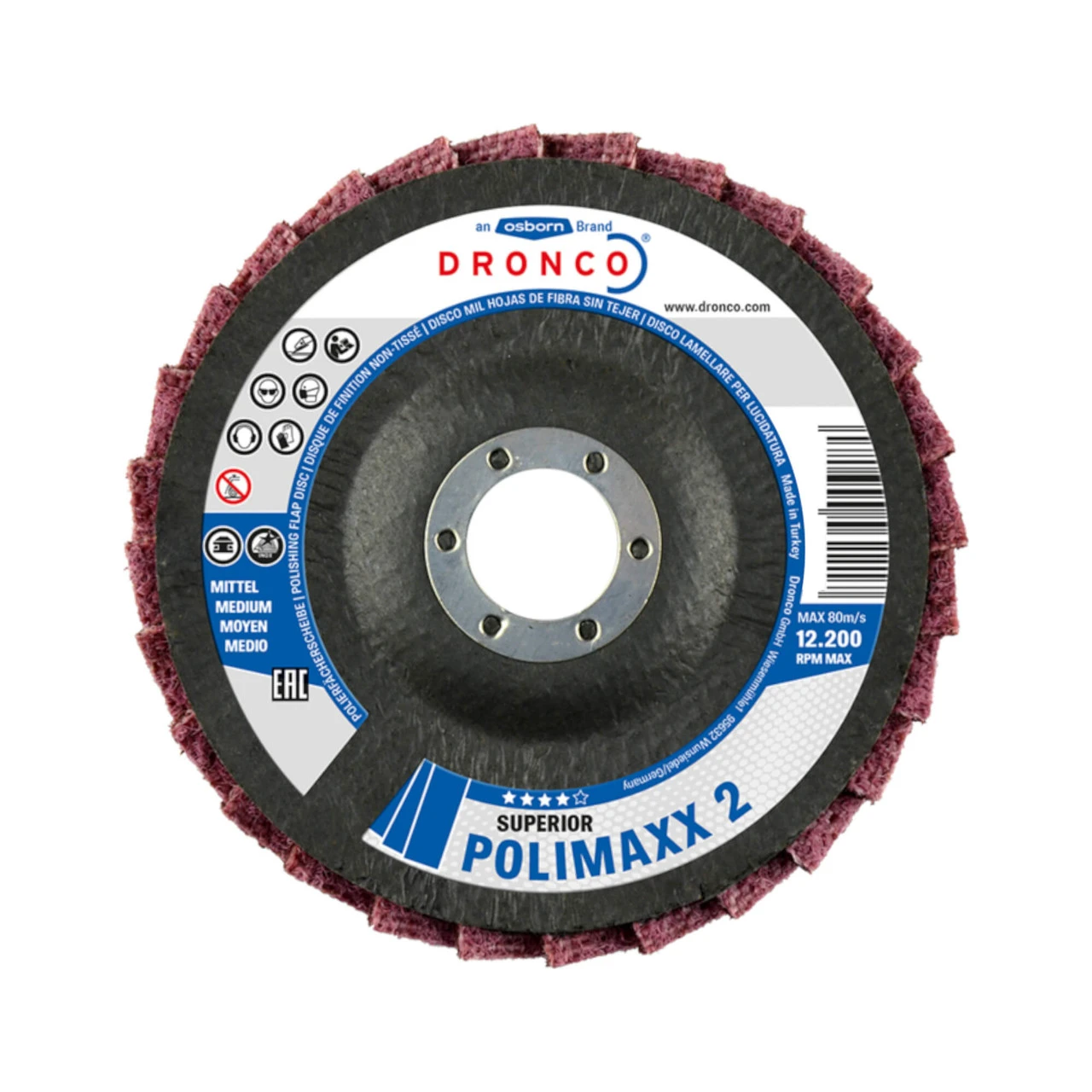 Dronco 115mm POLIMAXX 2 Polishing Flap Disc - Medium 1 Dronco 115mm POLIMAXX 2 Polishing Flap Disc - Medium