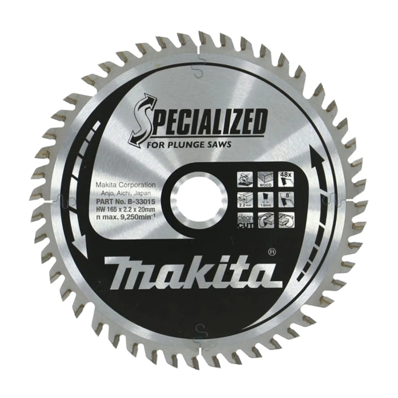 Makita B-33015 Plunge Saw Blade Specialised 165mm X 20mm 48 Teeth 1 Makita B-33015 Plunge Saw Blade Specialised 165mm X 20mm 48 Teeth