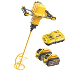 DeWALT DCD240X2 54V XR FLEXVOLT Plaster Mixer 2x 9.0Ah Battery Kit