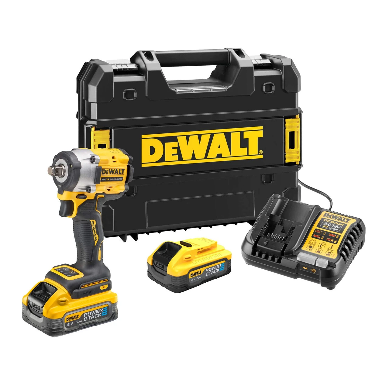 DeWALT DCF921H2T-GB 18V XR Brushless 1/2” Compact Impact Wrench 2 X 5Ah Powerstack Battery Kit 2 DeWALT DCF921H2T-GB 18V XR Brushless 1/2” Compact Impact Wrench 2 X 5Ah Powerstack Battery Kit - Image 2