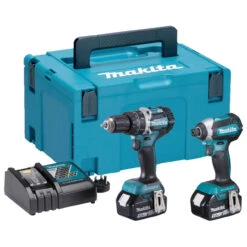 Makita DLX2180TJ 18V LXT BRUSHLESS Combi Drill And Impact Driver 2x 5.0Ah Battery Kit