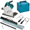 Makita DSP600ZJ Twin 18V (36V) LXT BRUSHLESS Plunge Saw With Guide Rails & MakPac Carry Case & Accessories - Body Only
