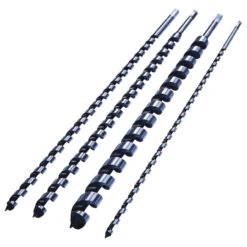 Amtech 4pc 600mm Extra Long Wood Timber Auger Bit Set With 8 12 16 & 24mm Drill Bits