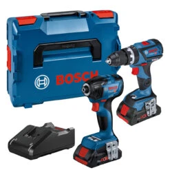 Bosch GSB18V-60C/GDR18V-210C 18V BRUSHLESS Combi Drill And Impact Driver Twin Pack 2x 4Ah Battery Kit