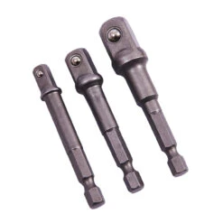 Amtech 3pc Extra Long Socket Adaptor Drill Attachment Nut Driver Extension Mini Bar Set