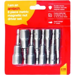 Amtech I5725 8 Piece Metric Magnetic Hex Nut Driver Set