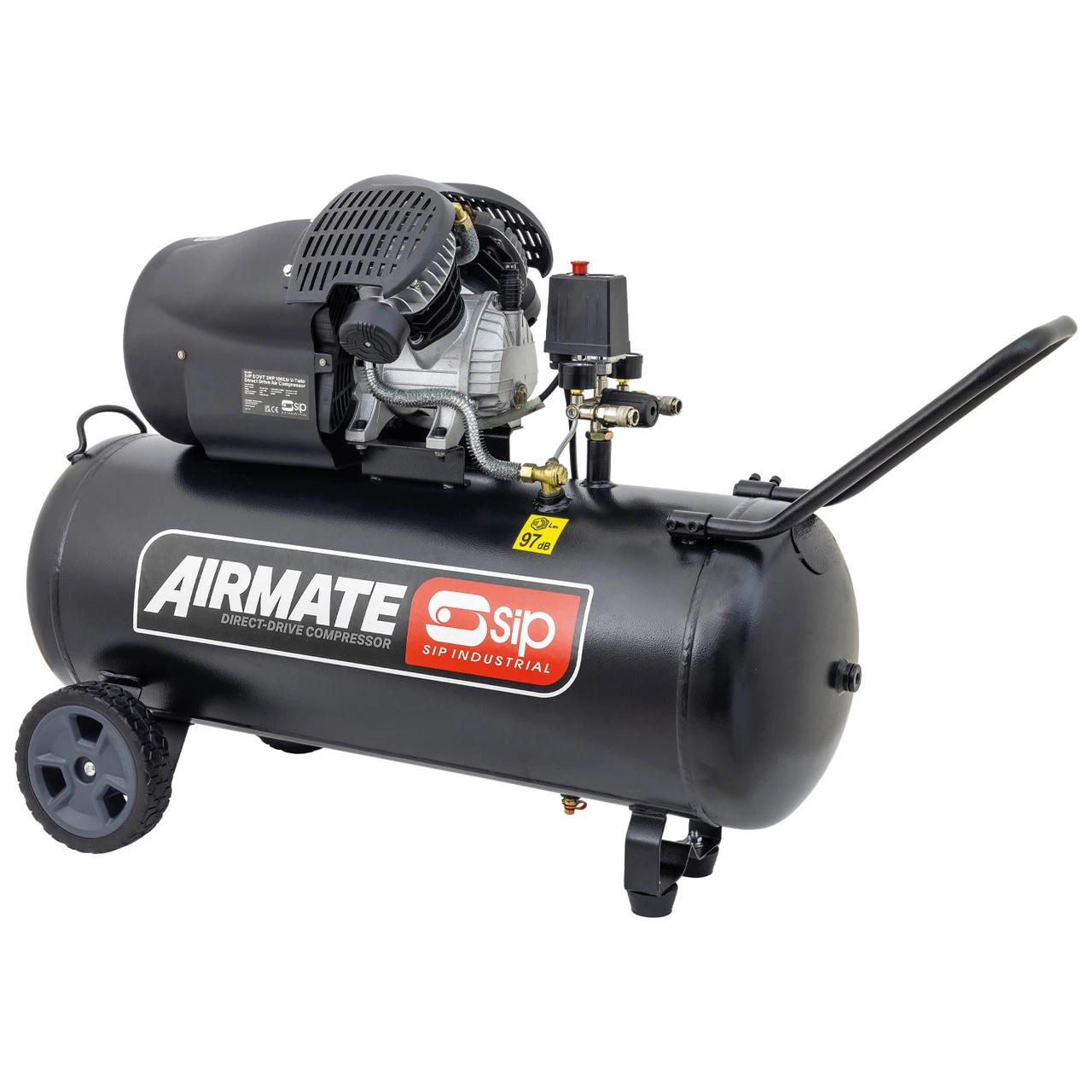 SIP DDVT 3HP 100ltr V-Twin Direct Drive Compressor 4 SIP DDVT 3HP 100ltr V-Twin Direct Drive Compressor - Image 4