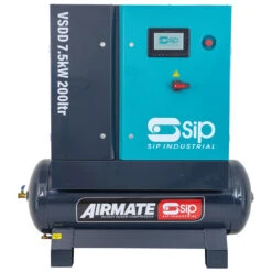 SIP VSDD 7.5kW 10bar 200ltr Rotary Screw Compressor (400v)