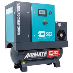 SIP VSDD/RDF 7.5kW 10bar 200ltr Rotary Screw Compressor With Dryer & Filter (400v) -Power Tool Store SIP08280 1 65344.1718264157