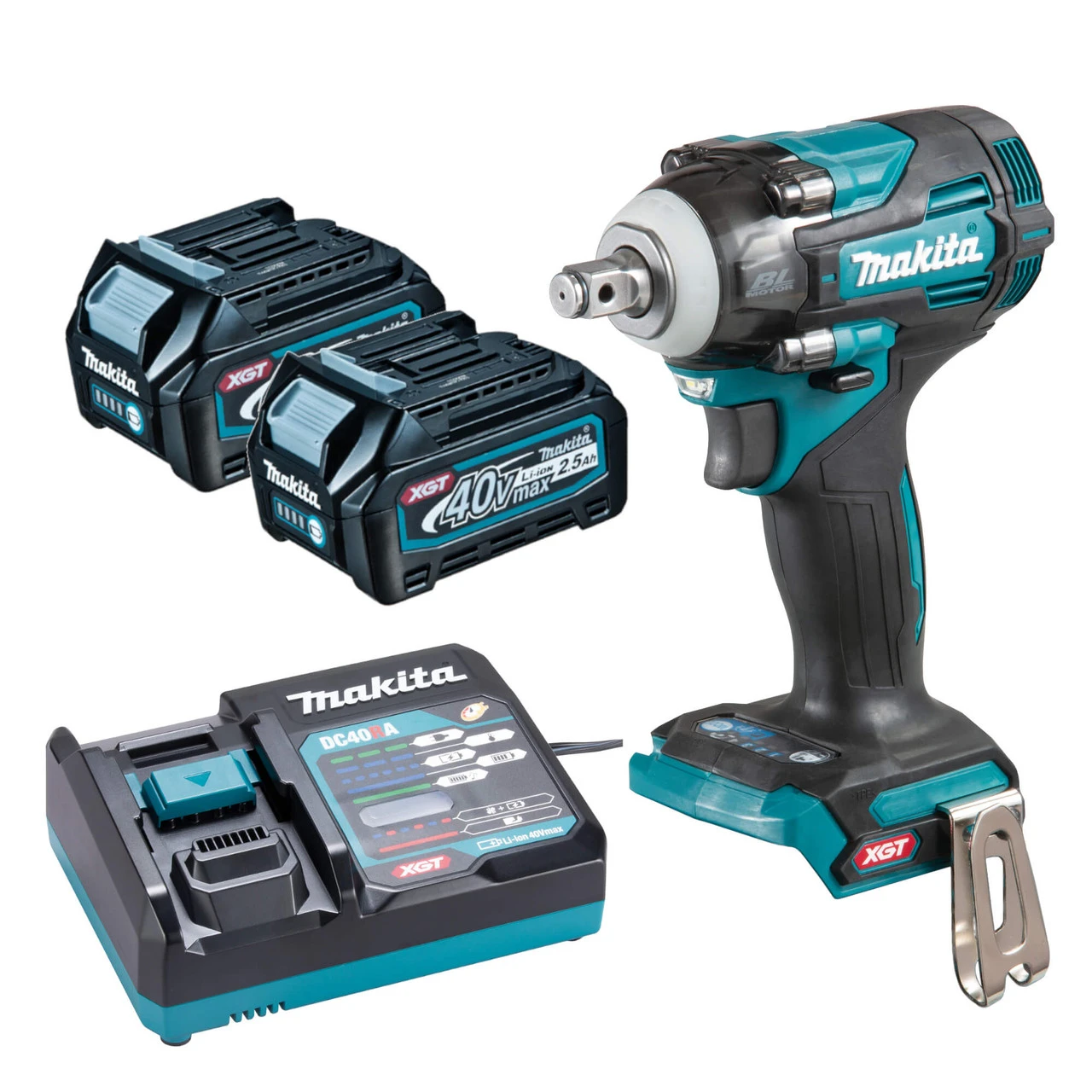 Makita TW004GD203 40V Max XGT 1/2" Impact Wrench 2x 2.5Ah Battery Kit 1 Makita TW004GD203 40V Max XGT 1/2" Impact Wrench 2x 2.5Ah Battery Kit