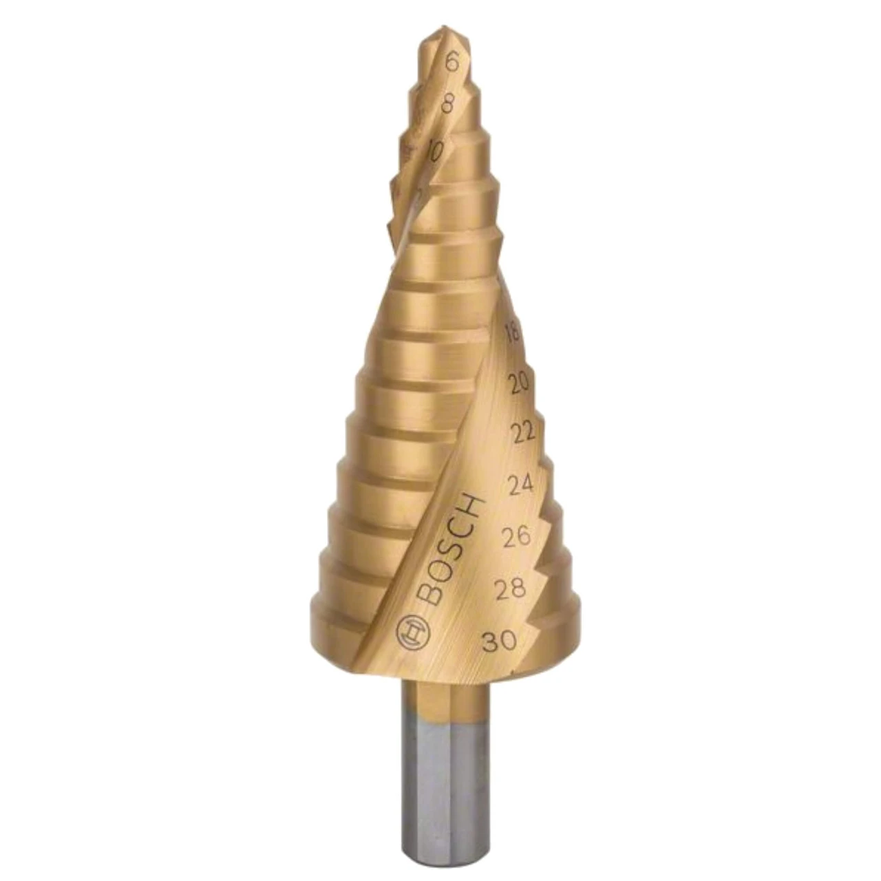 Bosch HSS-TIN 6-30mm Diameter Step Drill Bit 1 Bosch HSS-TIN 6-30mm Diameter Step Drill Bit
